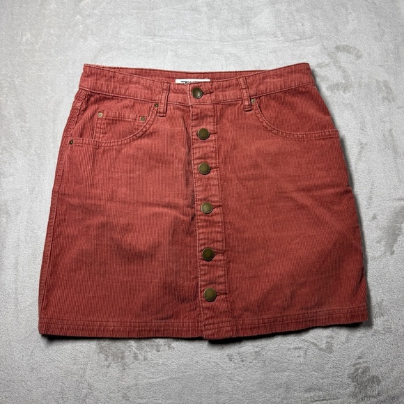 Billabong Dresses & Skirts - Billabong Dusty Rose Pink Retro Button Front Corduroy Mini Skirt Size 27